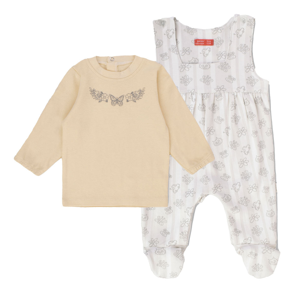 Junior Printed Romper + T-Shirt Butterfly